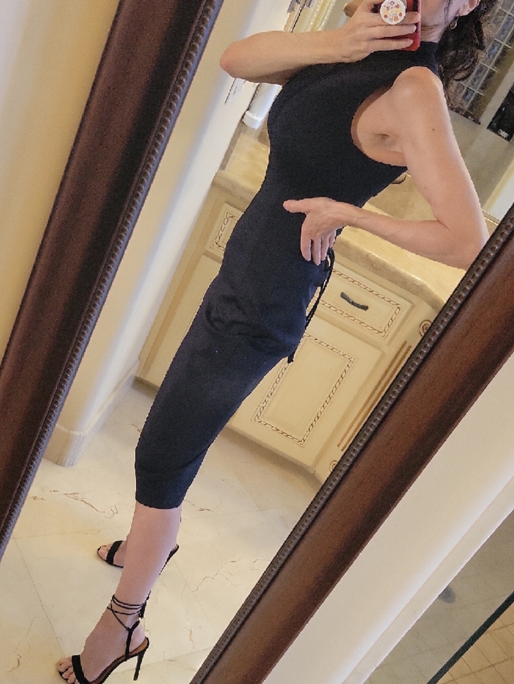 *TA3  Black Sleeveless Shapewear Midi Dress, S - Picture 6 of 16